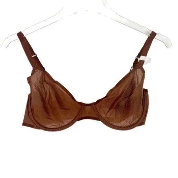 NWT Aerie SMOOTHEZ Mesh Unlined Balconette Bra Underwire Brown Size 34B NEW - Picture 1 of 6